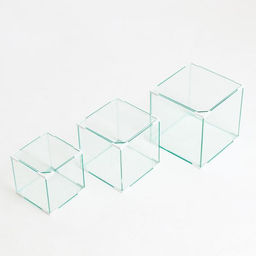 Комплект аквариумов Куб Матрёшка, 16 л, 27 л, 43 л, белые уголоки - Пижон фото 2