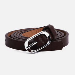 Ремень женский, ширина 1.2 см, винт, пряжка металл, цвет коричневый