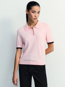 Джемпер поло из вискозы с короткими рукавами / Zarina фото 3