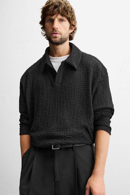 TEXTURED JACQUARD POLO SHIRT - Zara фото 5