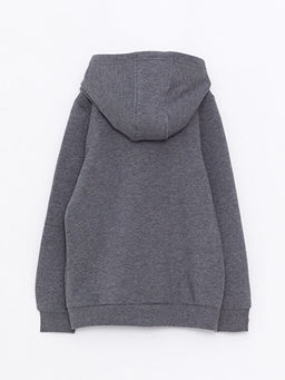 Kap??onlu Basic Uzun Kollu K?z ?ocuk Fermuarl? Sweatshirt