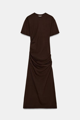 VESTIDO LARGO DRAPEADO / Marr?n - Zara фото 7