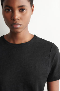 CAMISETA DE LINO CON CUELLO REDONDO - H&m фото 5