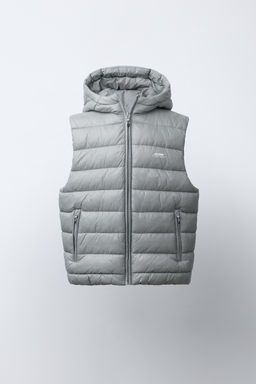 CHALECO ULTRALIGERO TEXTO / Gris