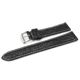 Ремешок для часов натуральная кожа черный-серый C9-18black-grey