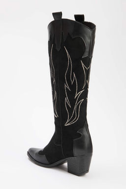 Siyah Isleme Detayl? Kad?n Kovboy Cizme TAKAW26CZ00044 - Trendyolmilla фото 5