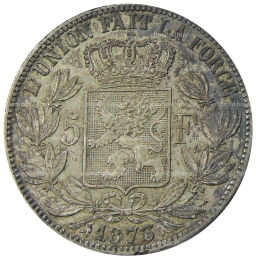 5 франков 1873 года Бельгия