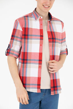 U. S. Polo Assn Мужская красная рубашка в шотландскую клетку - U.s. polo assn фото 6