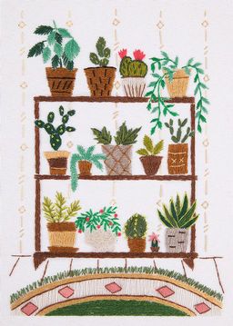 Набор для вышивания PANNA Живая картина JK-2109 Живой уголок. Стеллаж 10 х 15 см