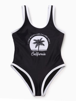 Купальник для девочки слитный KAFTAN: California, чёрный, размер 34 (122-128 см)