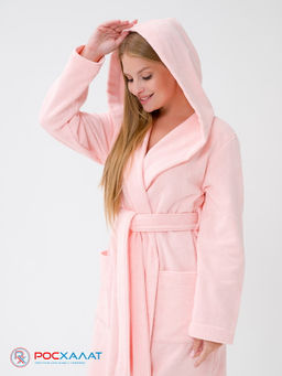 Женский халат с капюшоном розовый МЗ-06 (7)