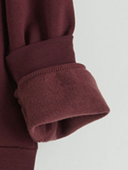 Bisiklet Yaka Bask?l? K?z ?ocuk Kal?n Sweatshirt