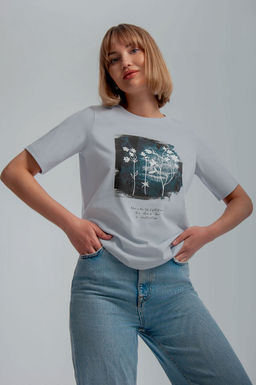 Арт. 31112 Футболка женская 44-52 (5 шт) Цвет:небесный - Калинка фото 9