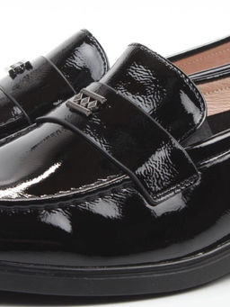 03-DEB55-2 BLACK Лоферы женские (натуральная кожа)