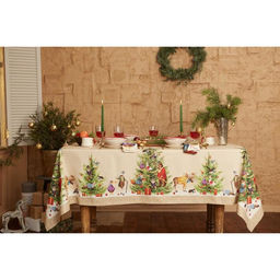 Скатерть новогодняя Этель Noble Christmas d=220 +/- 3см с ГМВО, 100% хлопок, саржа 190 гр/м2  фото 7