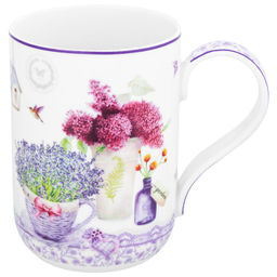 Кружка 400 мл 11,5*7,5*10,5 cм "Лаванда" фарфор NEW BONE CHINA