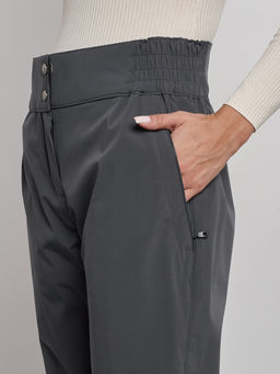 Брюки утепленные спортивные с высокой посадкой женские зимние серого цвета 7141Sr - Colannia фото 14