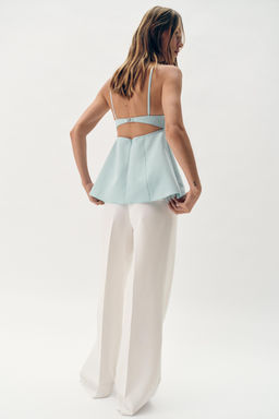 TOP TIRANTES PEPLUM / Azul agua - Zara фото 3