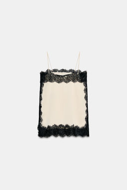 ZW COLLECTION SATIN LACE TOP - Zara фото 6