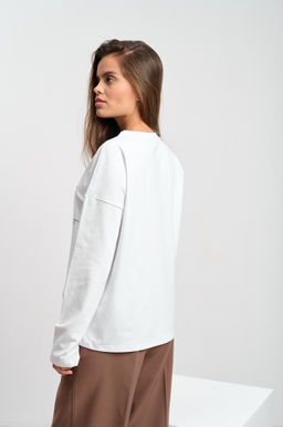 Лонгслив женский белый "Дом там где..."