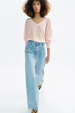 JEANS Z1975 WIDE LEG TIRO ALTO BOLSILLOS / Azul claro - Zara фото 7