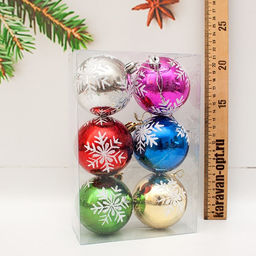 Набор шаров D=7см, 6шт. (S21-31) в ПВХ упаковке