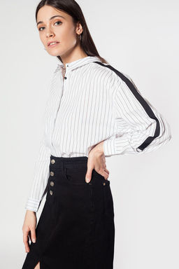 Рубашка свободного силуэта с тесьмой