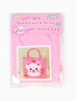 Набор для создания сумки из фетра "Кошечка", цвет розовый