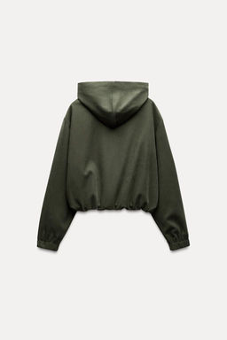 TEXTURED BOMBER JACKET WITH HOOD - Zara фото 10