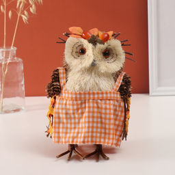 Фигурка «Сова в сарафане в осеннем венке», 21×13×15 см