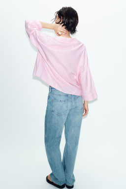 CAMISA FLUIDA CON LINO / Rosa / Blanco - Zara фото 5