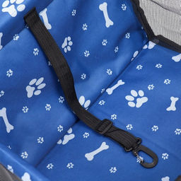 Автокресло для животных 40*30*25 см, синее с белыми лапками и косточками - Пижон фото 7