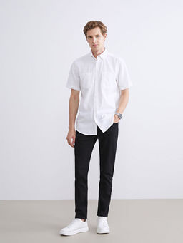 Regular Fit K?sa Kollu Arm?rl? Erkek Dokulu G?mlek