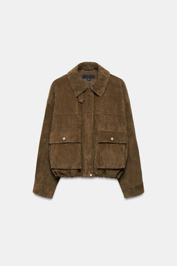 100% LEATHER BOMBER JACKET - Zara фото 15