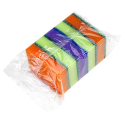 Губка для посуды Чисто Солнышко 9,5х7х2,7см, супер большая, поролон, абразивная фибра, набор 5шт (Россия) - Домашняя мода фото 2