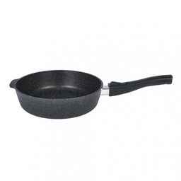 ЛА_АП_GRANIT (black) Сковорода глубокая 220мм с ручкой, , арт. сггч222а