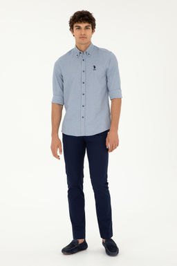 Мужская темно-синяя базовая рубашка с длинным рукавом Неожиданная скидка в корзине - U.s. polo assn фото 4