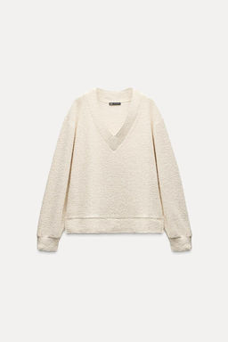 LONG SLEEVE BOUCLE SWEATER - Zara фото 5