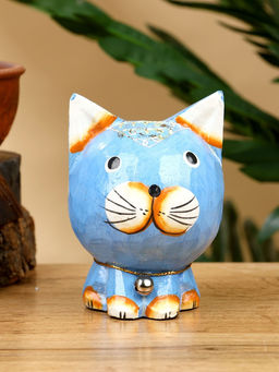 Сувенир «Котик», 8×7×10 см, дерево, синий