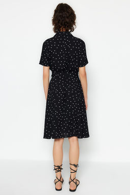 Siyah Puantiyeli Kusakl? Midi Dokuma Gomlek Elbise TWOSS23EL02396 - Trendyolmilla фото 7