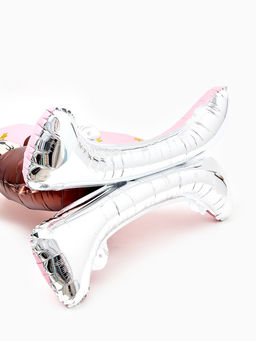 Цена за 2 шт. Воздушный шар фольгированный 32" "Цифра 1 с мишкой"  цвет розовый, под воздух