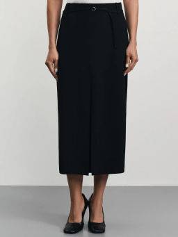 Юбка длины миди с декоративным разрезом спереди / Zarina фото 3