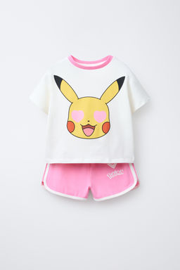 6-14 YEARS/ PIKACHU POKEMON T-SHIRT AND BERMUDA PYJAMAS