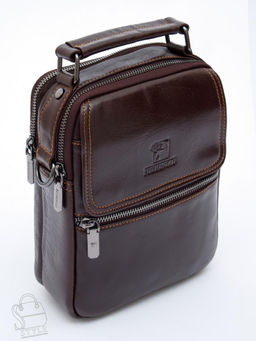 Сумка мужская кожаная 633M brown Fuzhiniao в Новосибирске