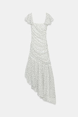 VESTIDO MIDI LUNARES / Blanco / Negro - Zara фото 8