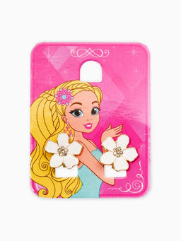 Цена за 2 шт. Клипсы детские "Выбражулька" цветок, цвет белый в золоте