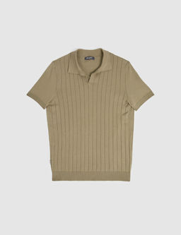 Haki Slim Fit %100 Pamuk Apa_ Yaka Triko Ti__rt