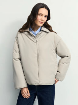 Утепленная куртка с отложным воротником / Zarina фото 4