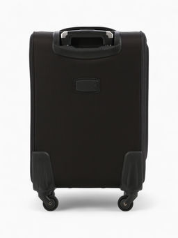 Чемодан на колёсах маленький 45 л (S), на молнии, с увеличением, кодовый замок, 4 колеса, чёрный