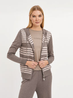 кардиган женский на молнии с капюшоном